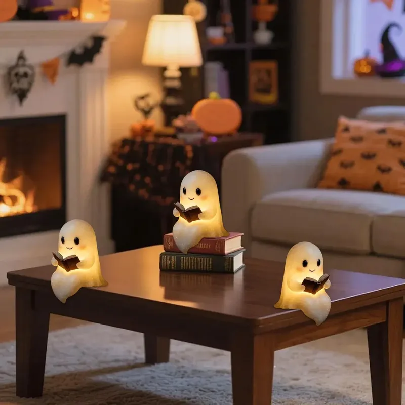 Christmas reading ghost lamp