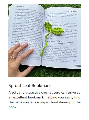 Crochet sprout bookmark