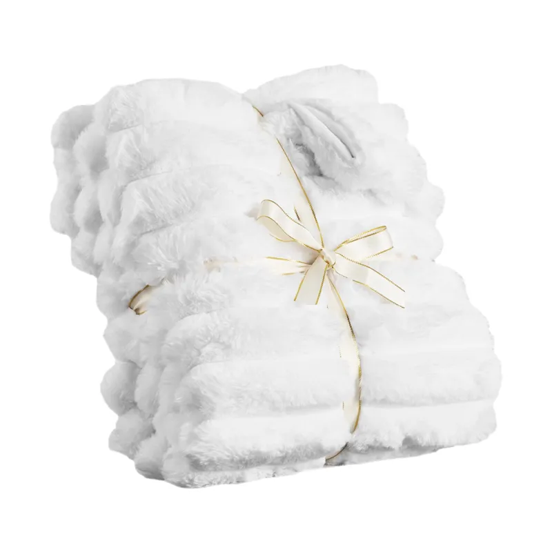 Faux fur throw blanket