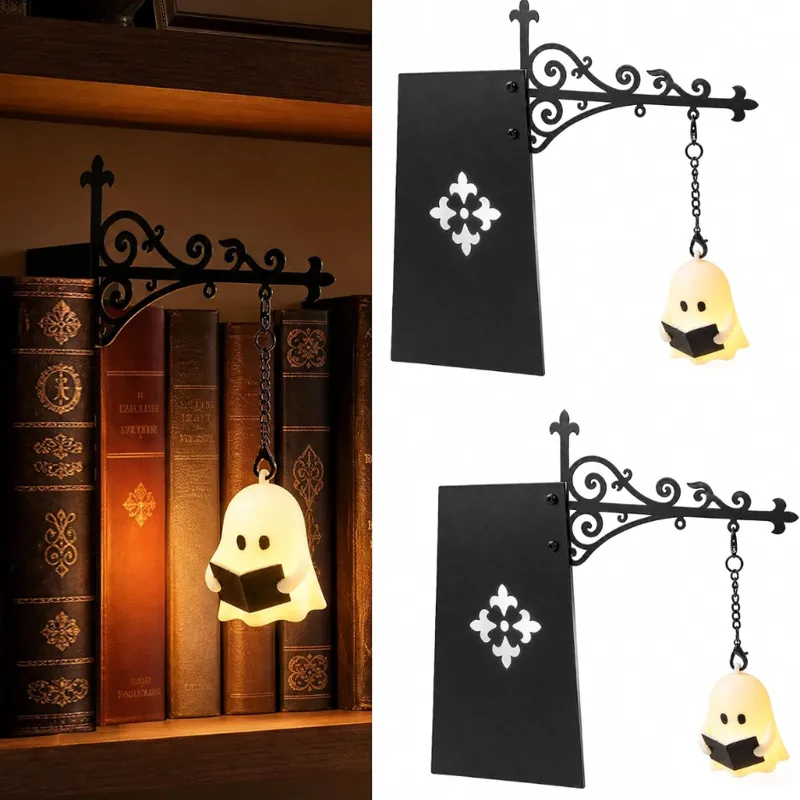 Reading ghost bookshelf lights (2-pack)