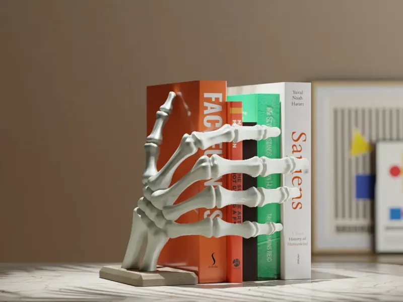 Skeleton hand bookend